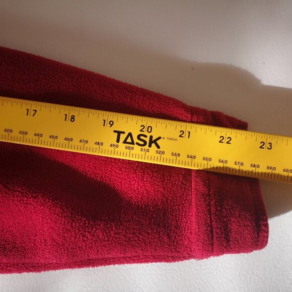 Weekend Zone Ladies Size Medium Red Button Front & Cuffs Fleece Jacket - Picture 7 of 10